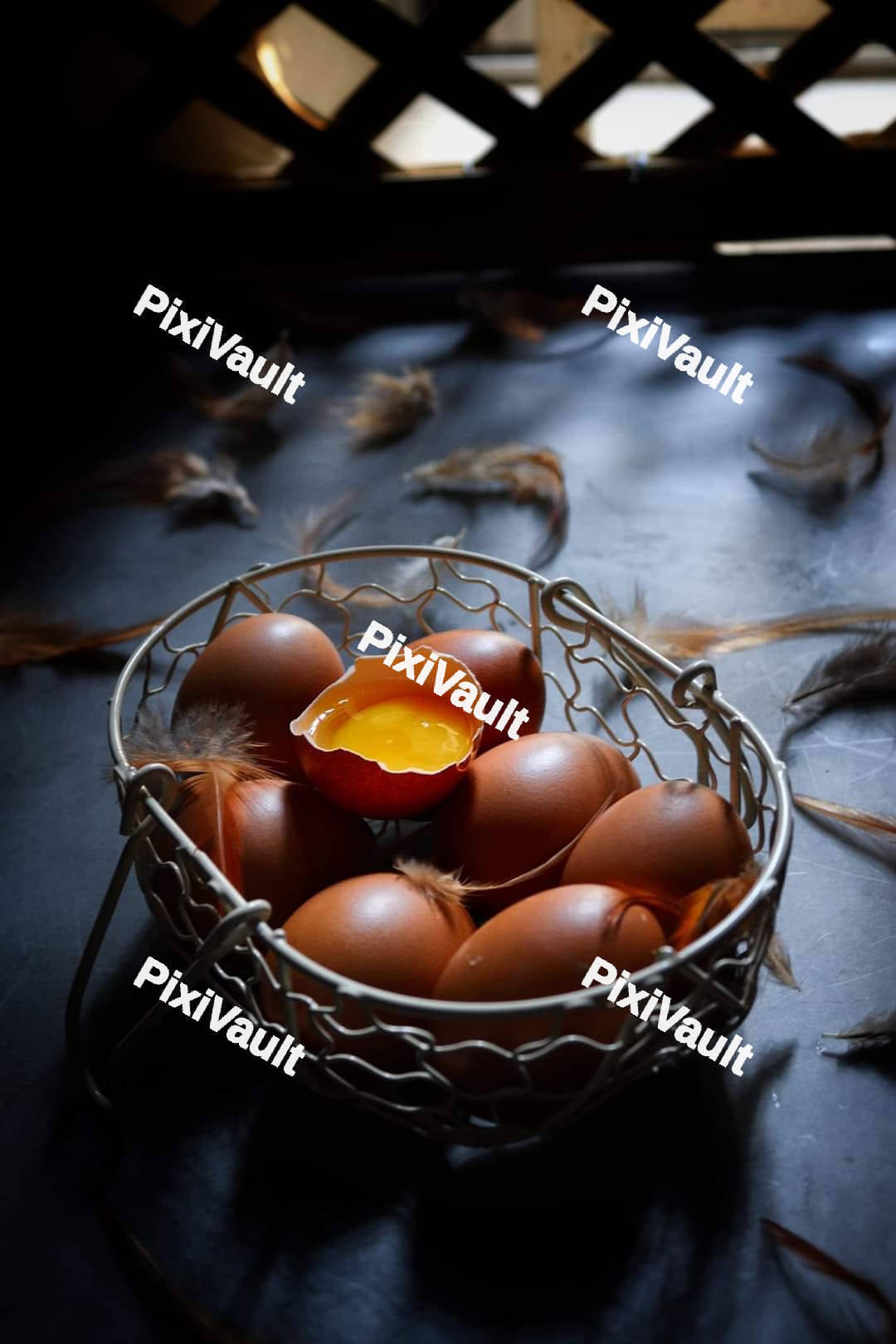 A broken egg in a bowl